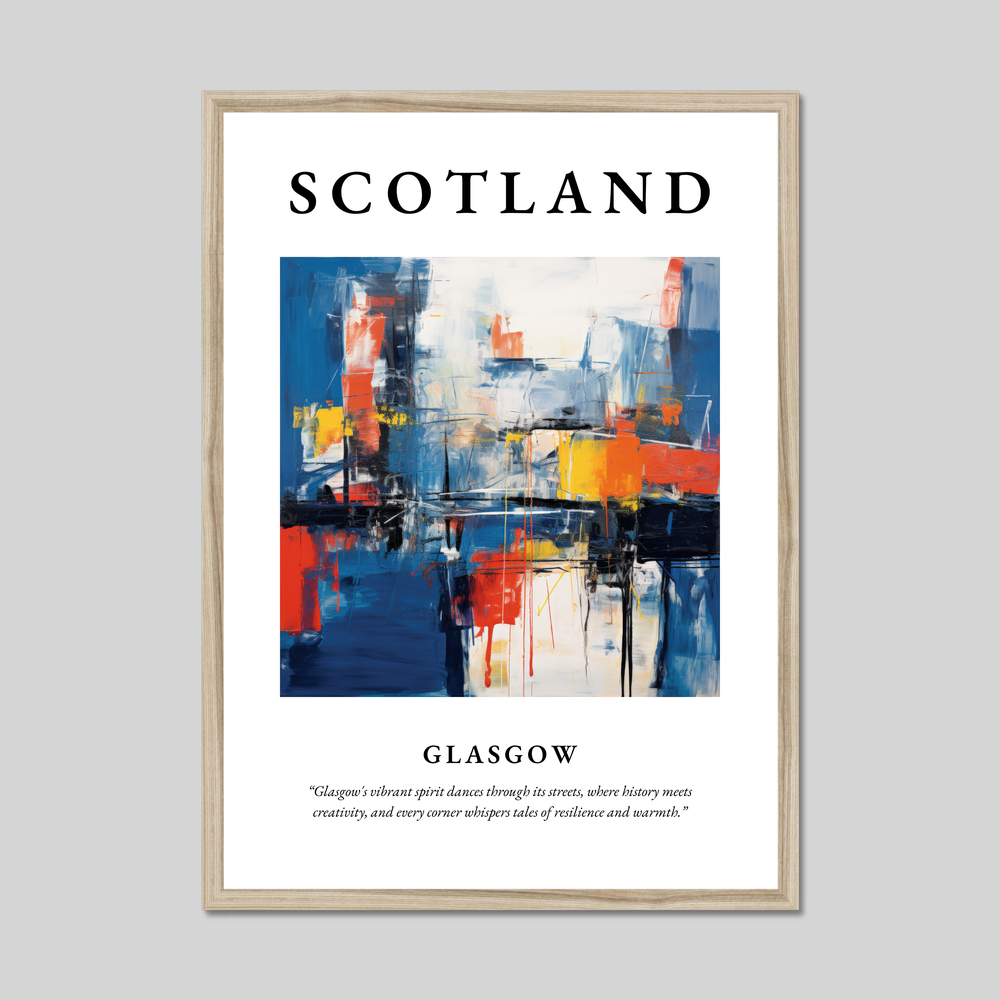 Poster in a natural frame with the word Scotland