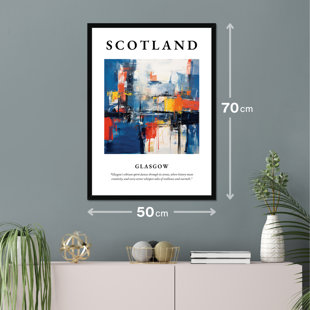 Poster of Glasgow hanging on a wall