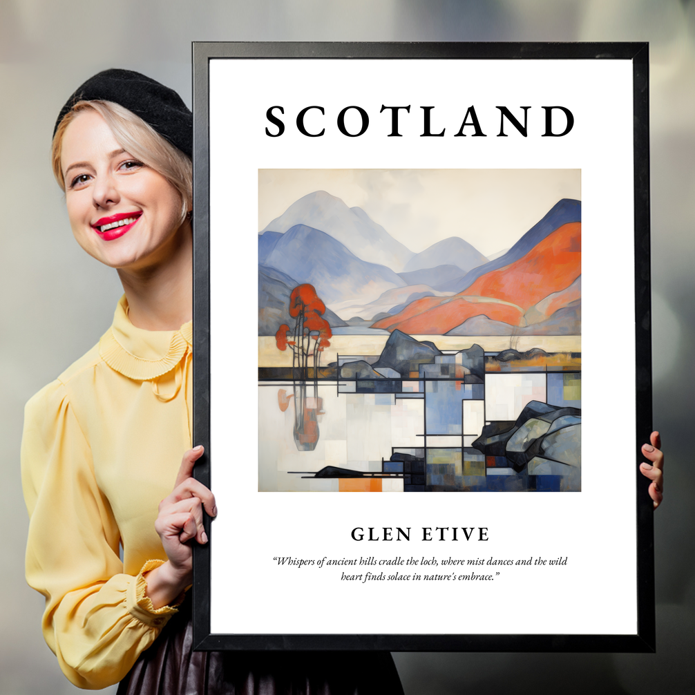 Person holding a poster of Glen Etive