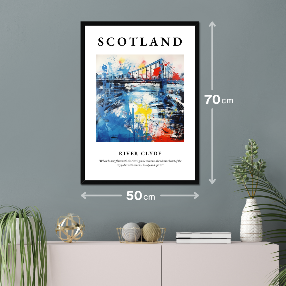 Poster of River Clyde hanging on a wall