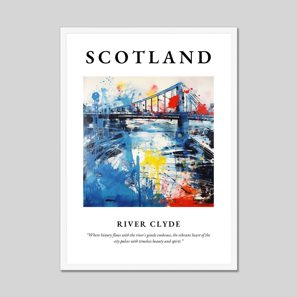 Poster in a white frame with the word Scotland