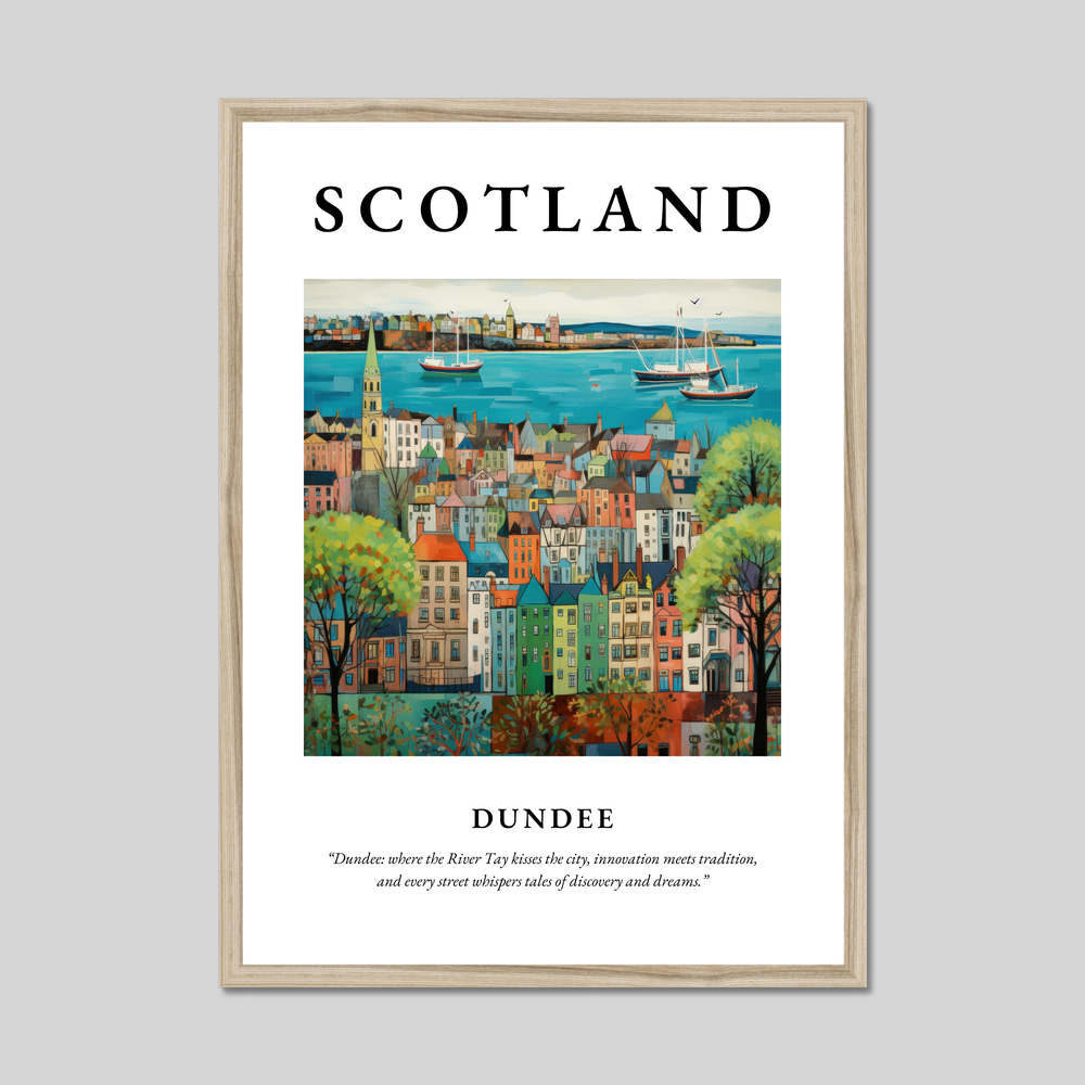 Poster in a natural frame with the word Scotland