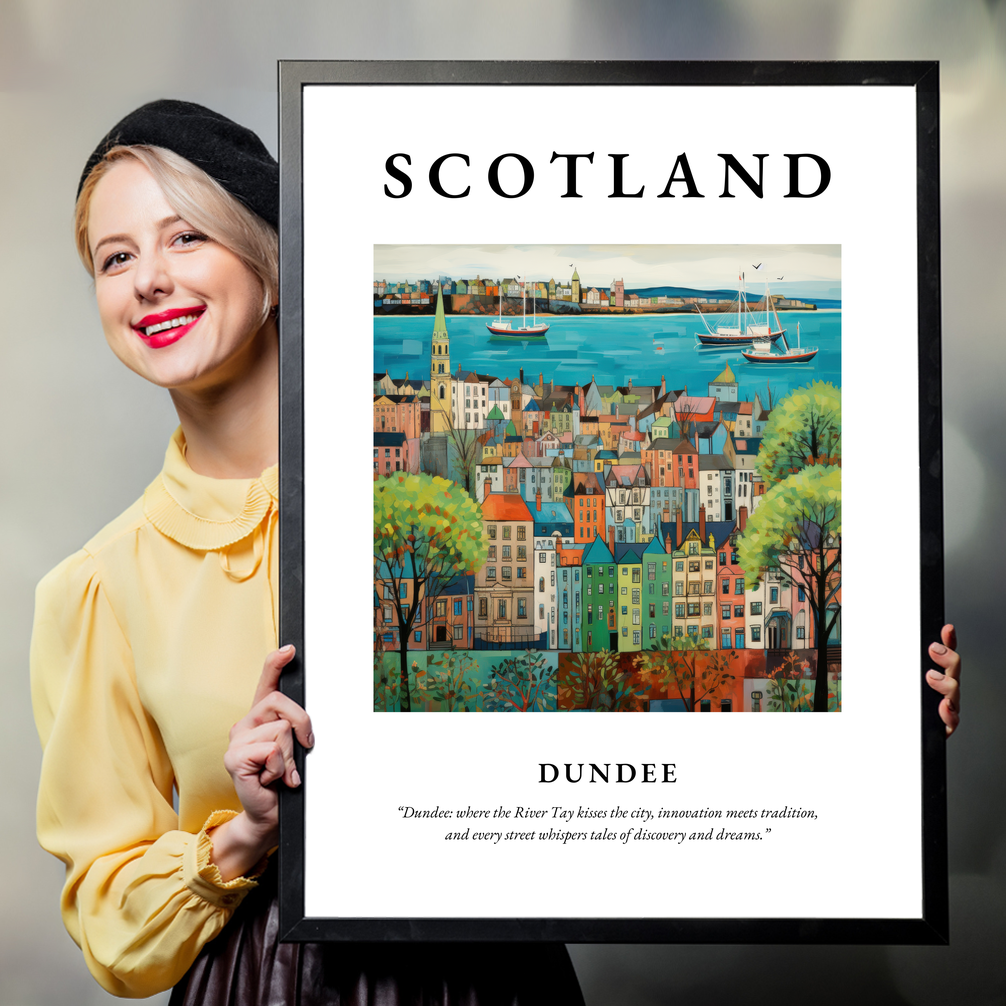 Person holding a poster of Dundee