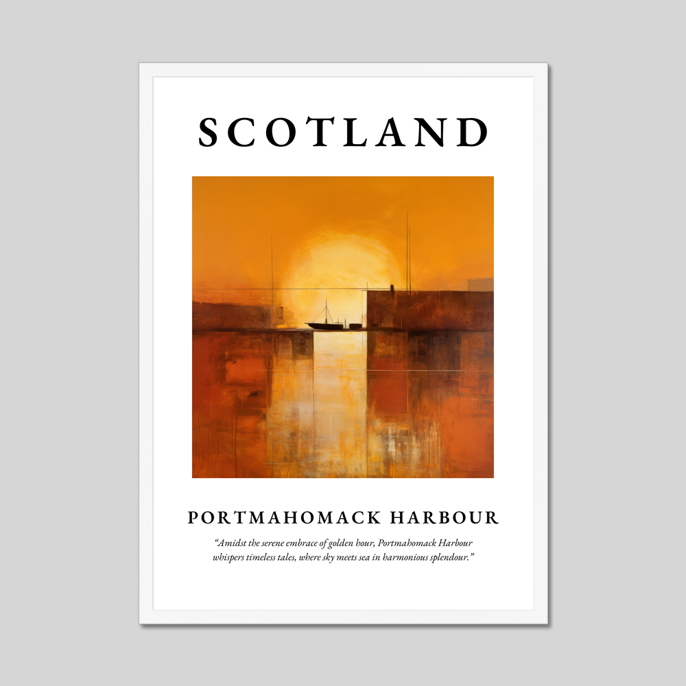 Poster in a white frame with the word Scotland