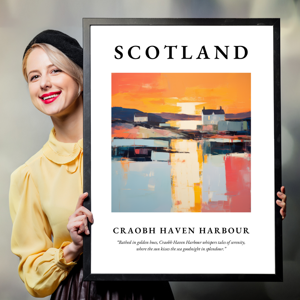 Person holding a poster of Craobh Haven Harbour