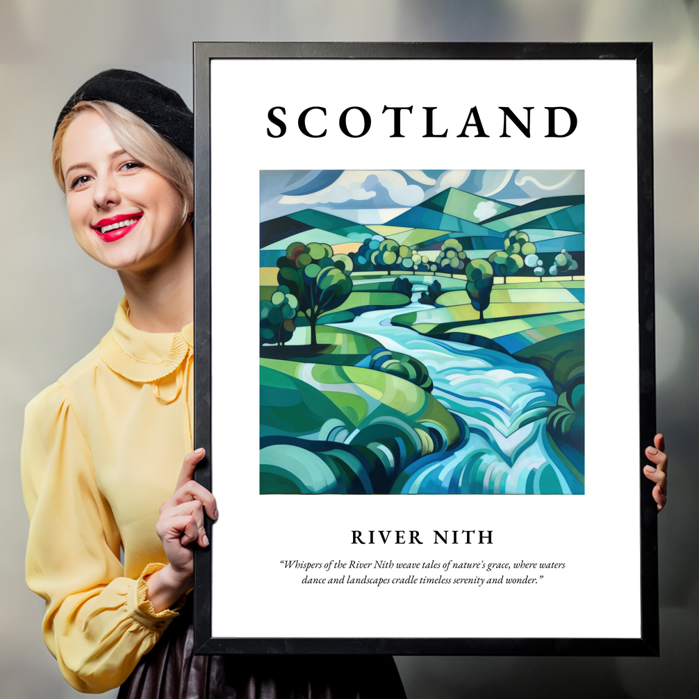 Person holding a poster of River Nith