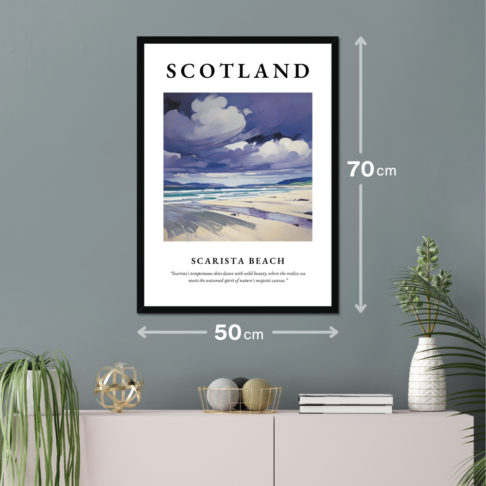 Poster of Scarista Beach hanging on a wall