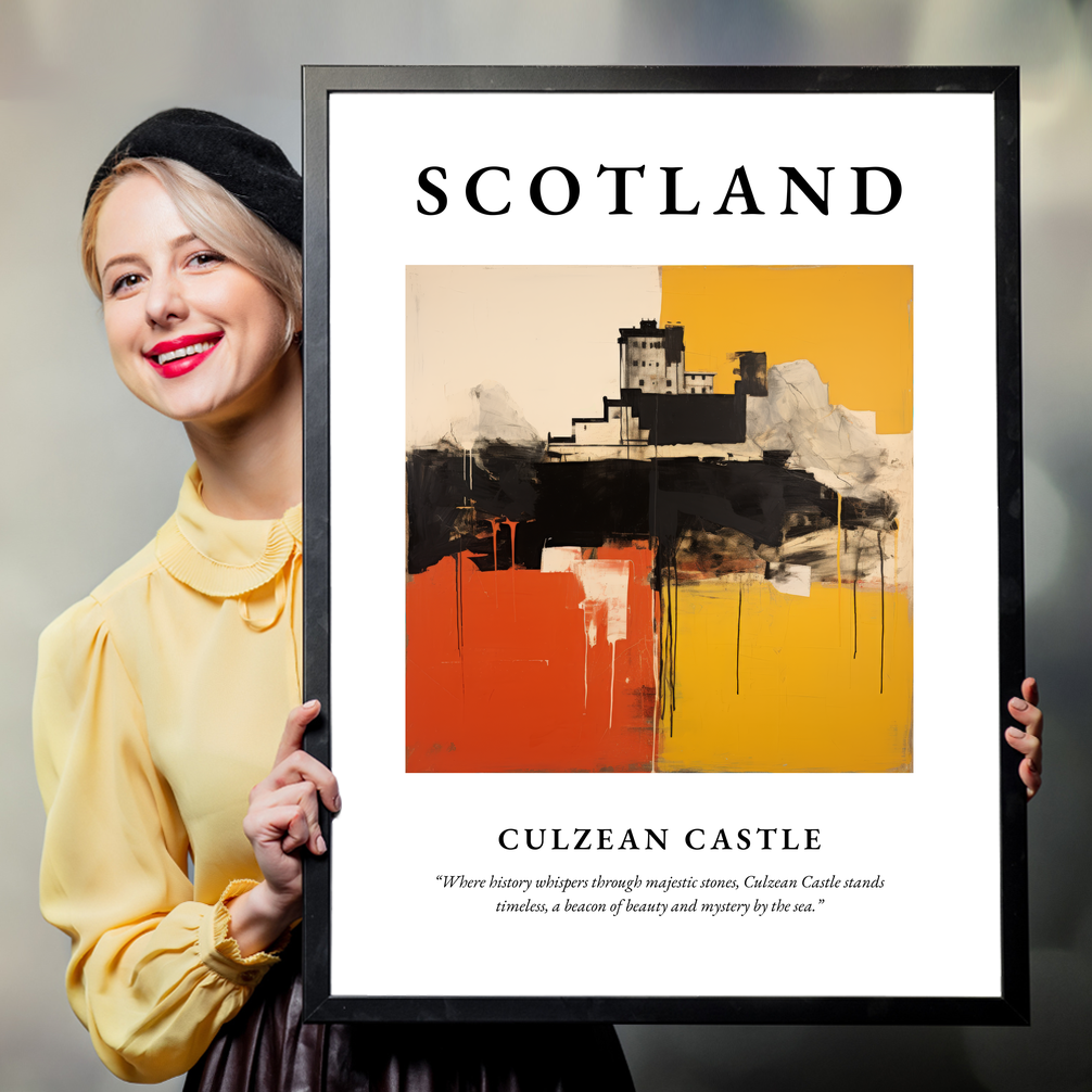 Person holding a poster of Culzean Castle