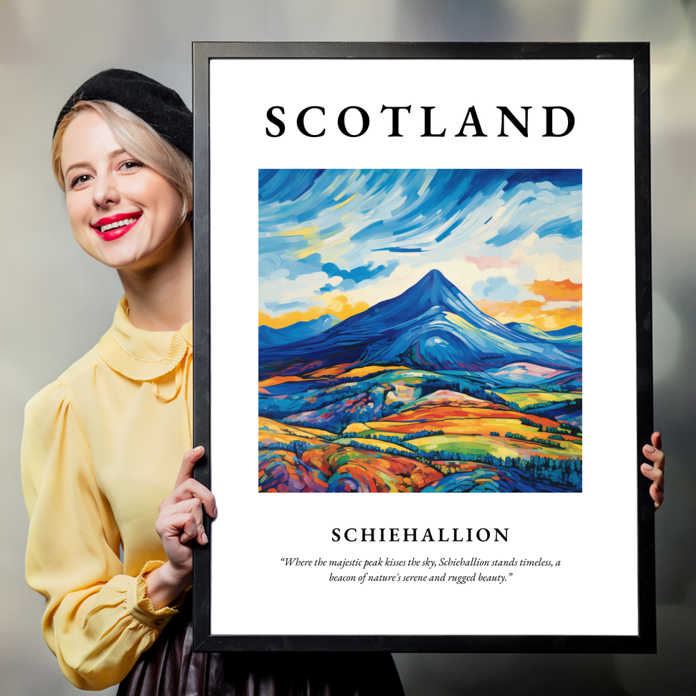 Person holding a poster of Schiehallion