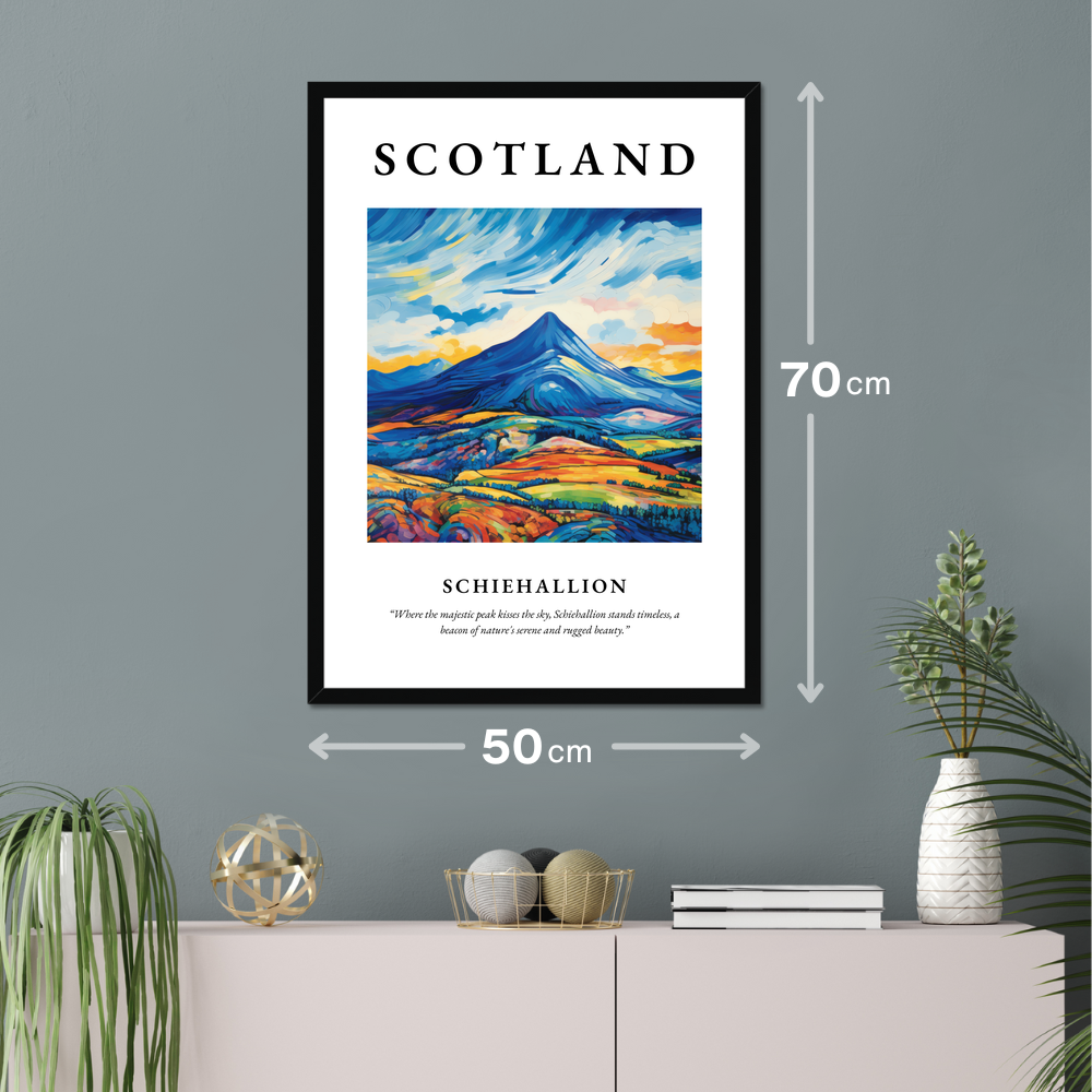 Poster of Schiehallion hanging on a wall