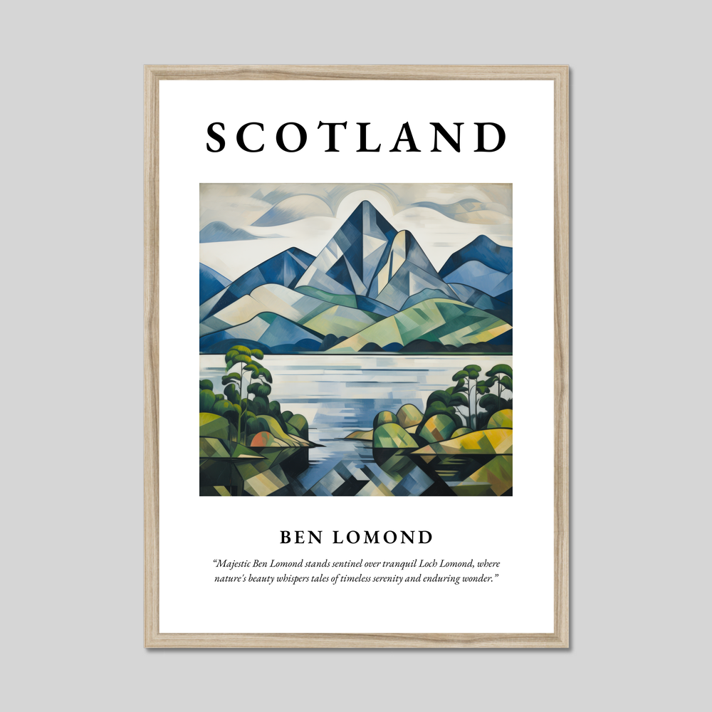 Poster in a natural frame with the word Scotland