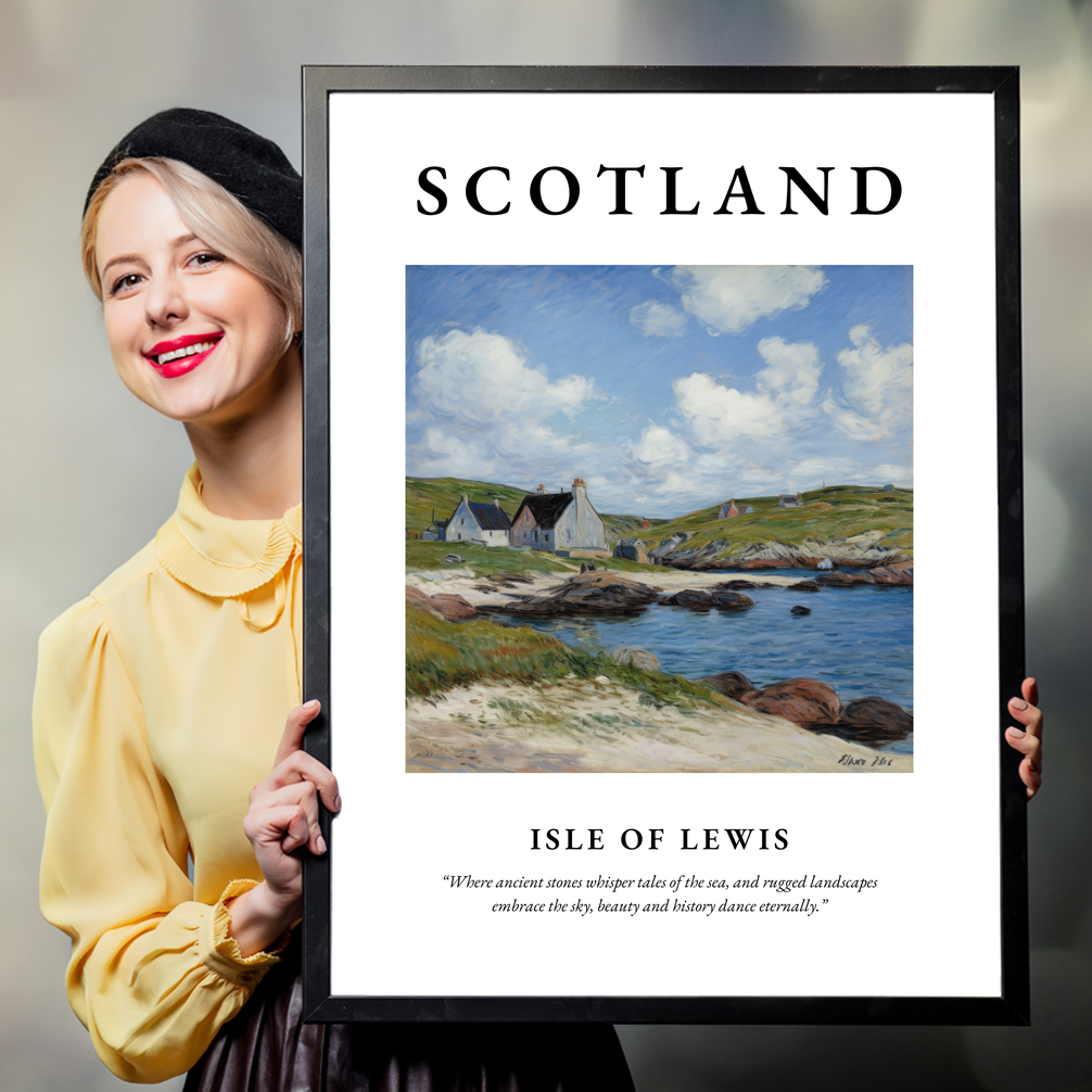 Person holding a poster of Isle of Lewis