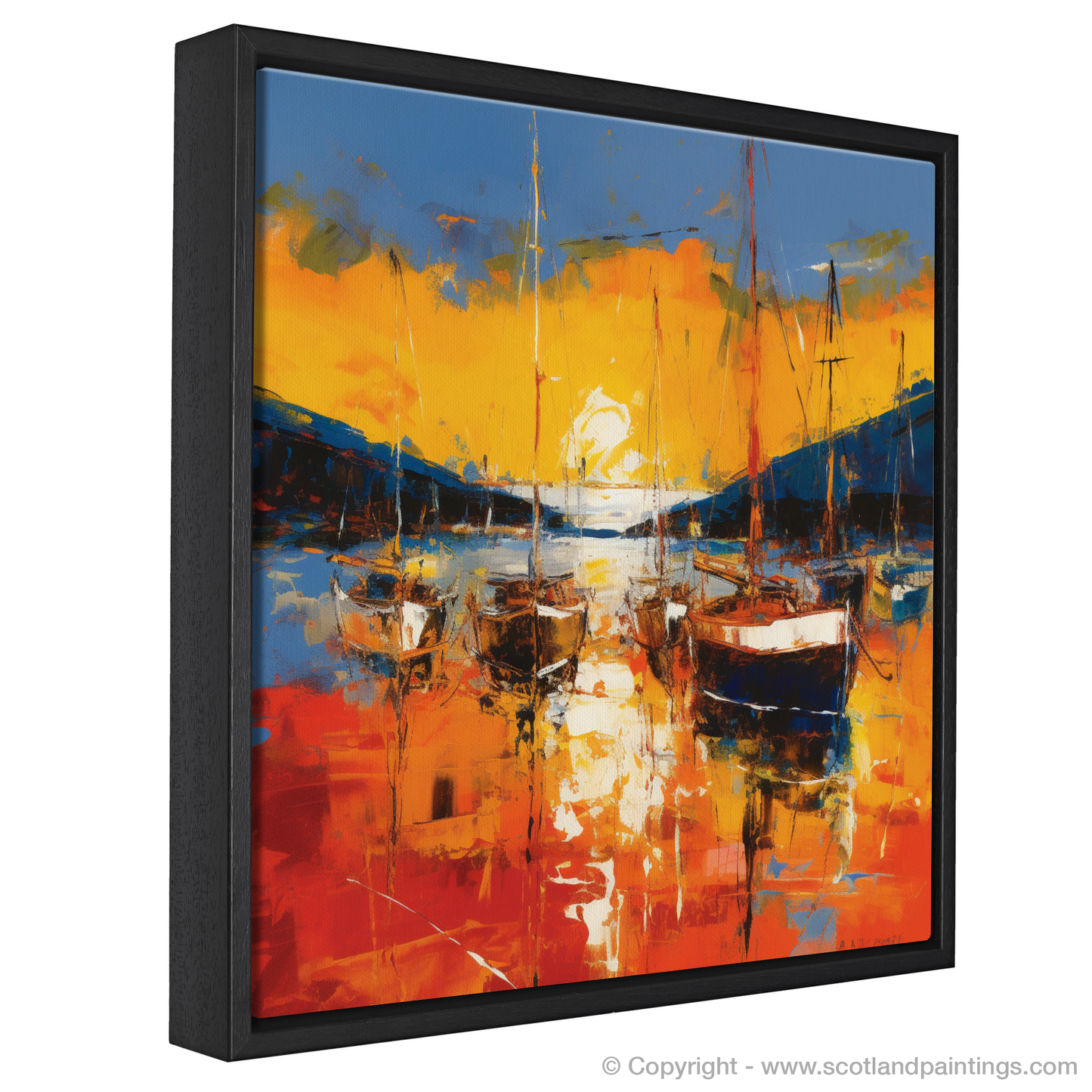 Golden Embrace: An Abstract Impression of Cromarty Harbour at Dusk