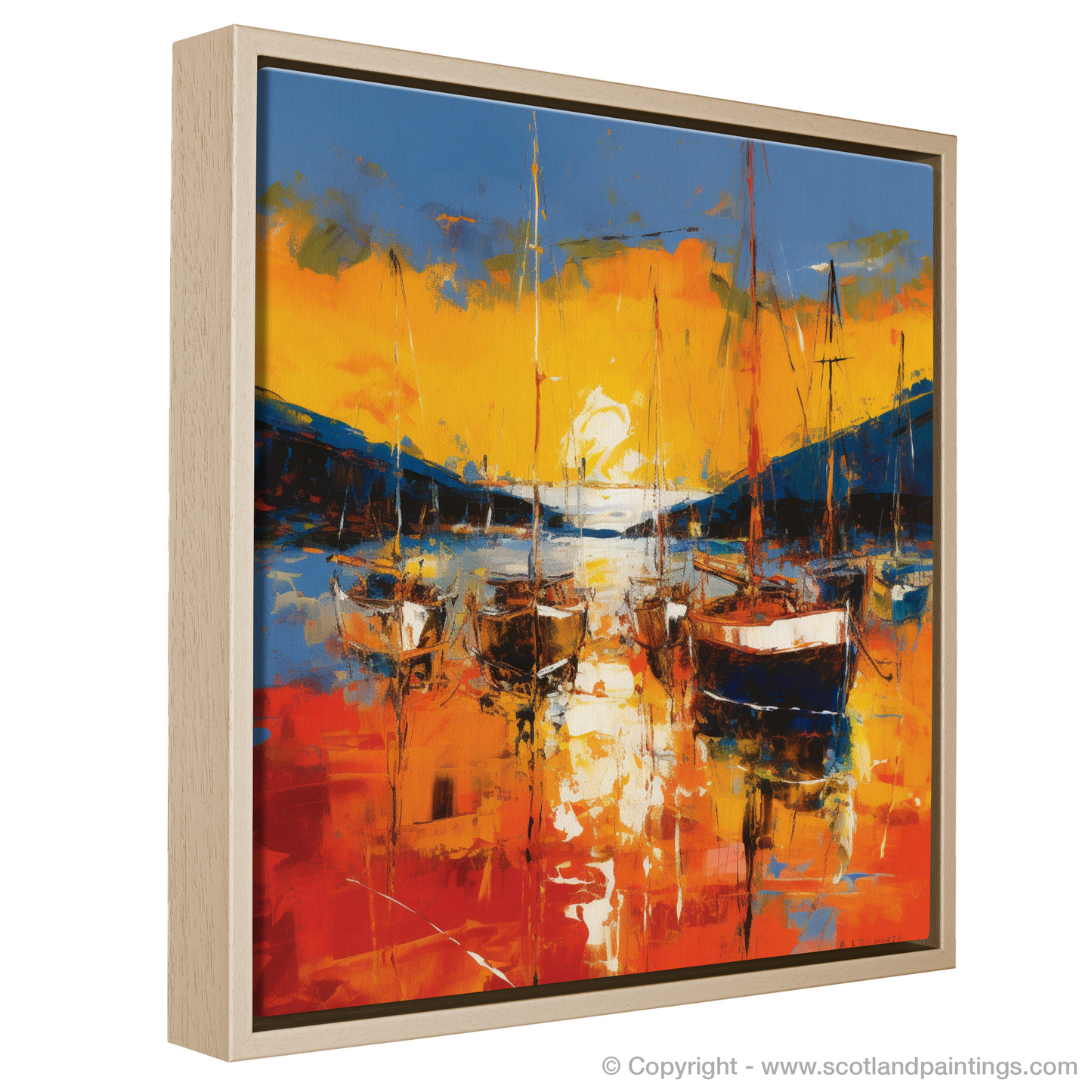 Golden Embrace: An Abstract Impression of Cromarty Harbour at Dusk