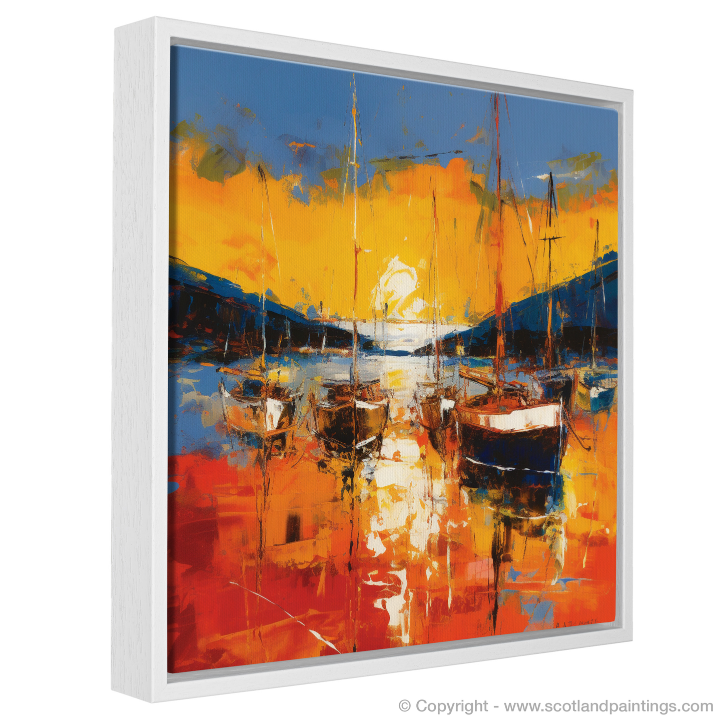 Golden Embrace: An Abstract Impression of Cromarty Harbour at Dusk