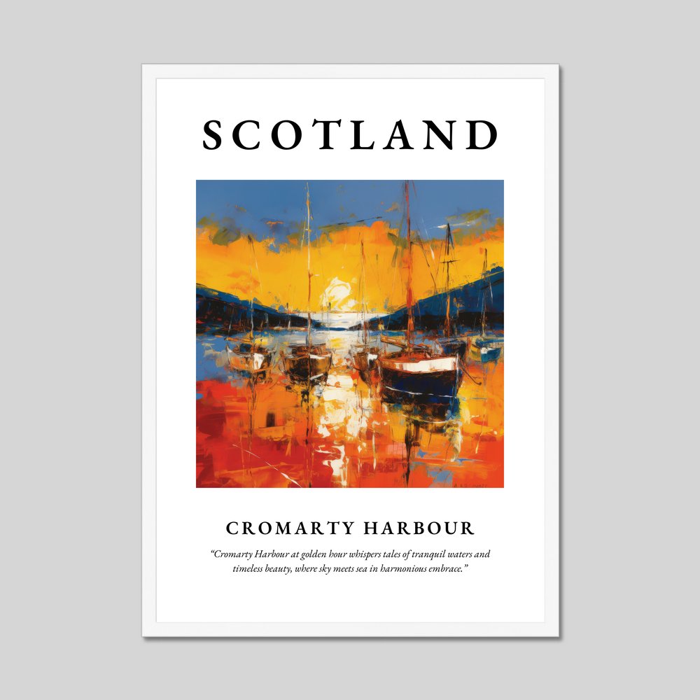 Poster in a white frame with the word Scotland