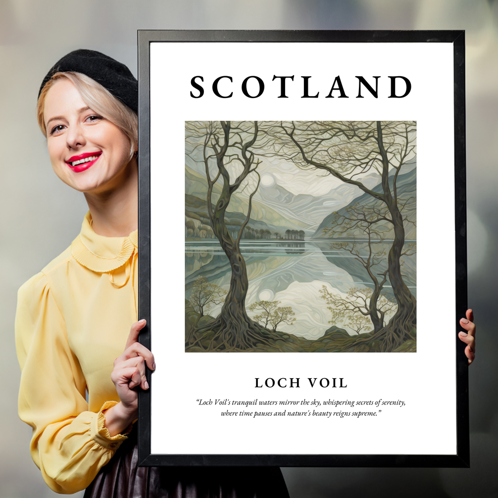 Person holding a poster of Loch Voil