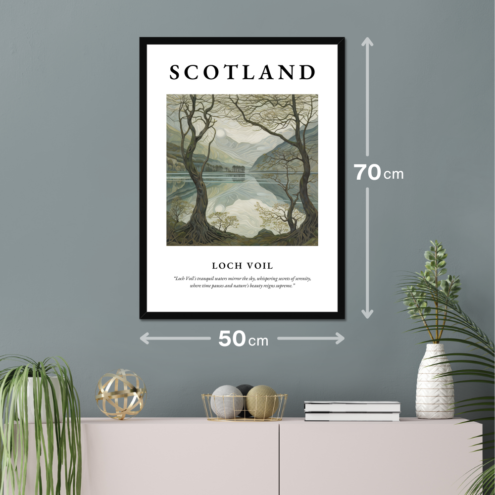 Poster of Loch Voil hanging on a wall