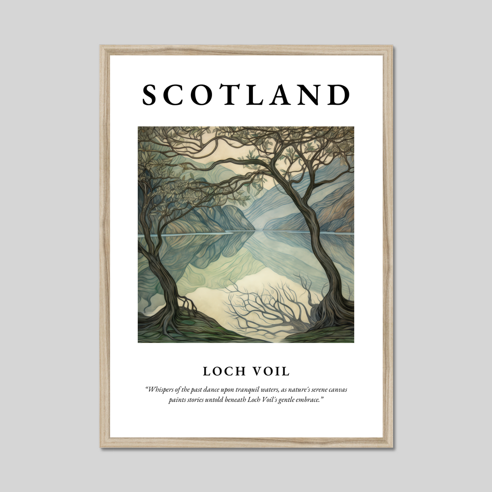 Poster in a natural frame with the word Scotland