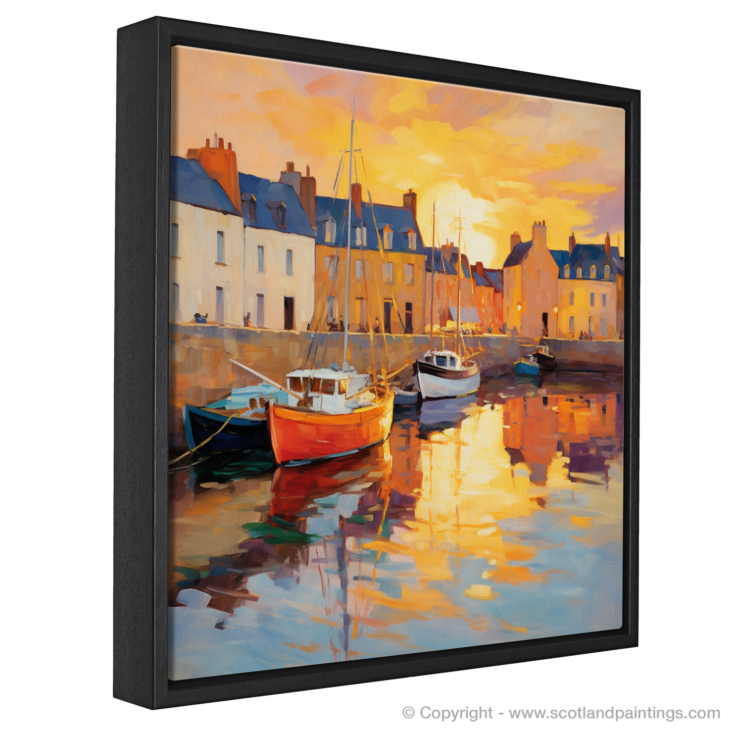 Anstruther Harbour at Golden Hour: A Fauvist Symphony of Light and Colour