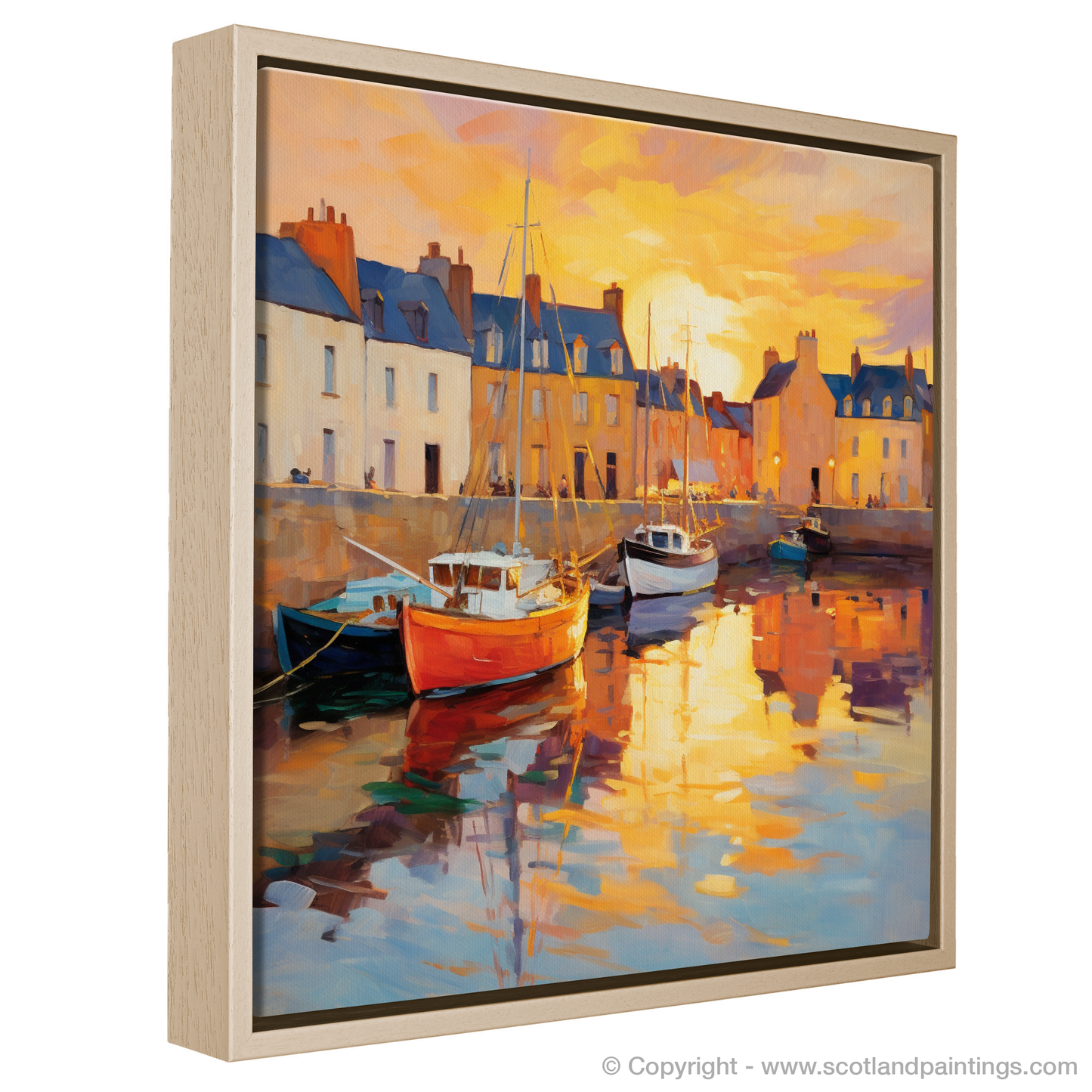 Anstruther Harbour at Golden Hour: A Fauvist Symphony of Light and Colour