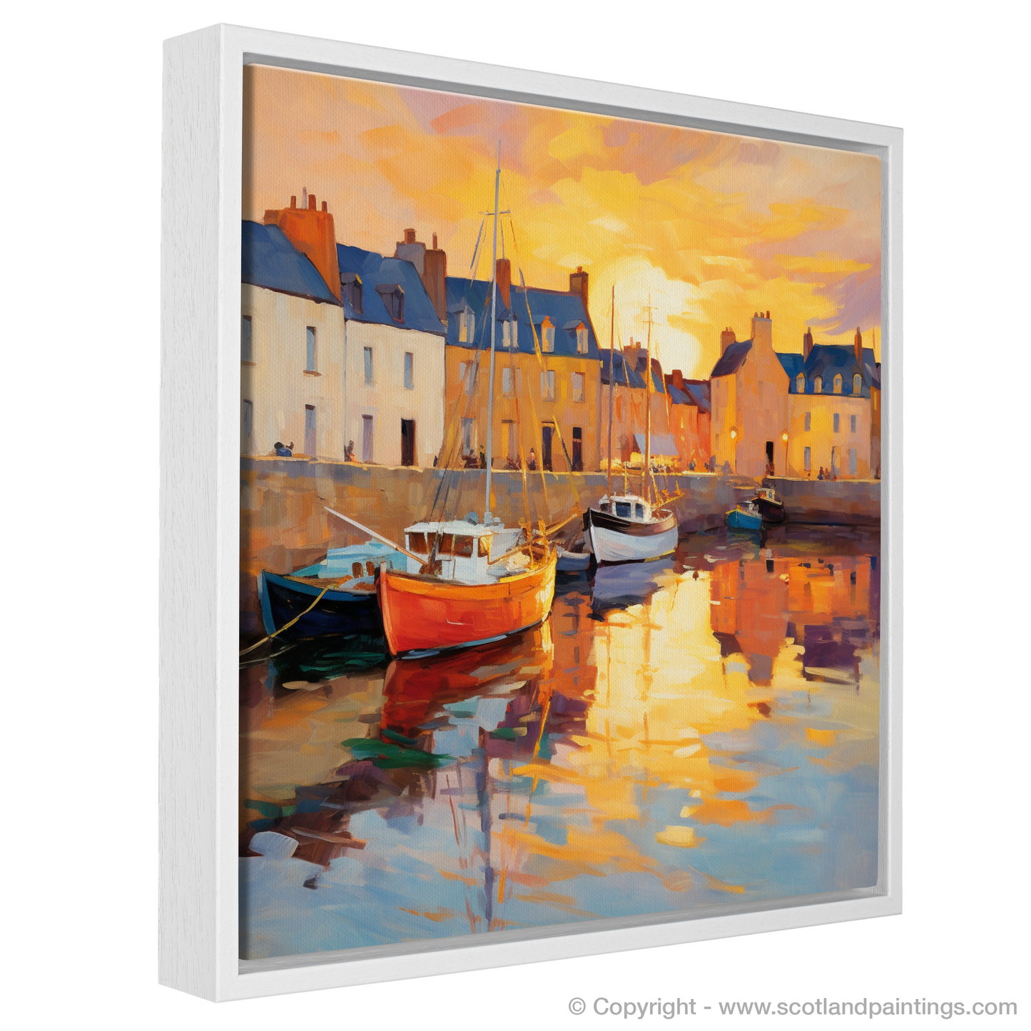 Anstruther Harbour at Golden Hour: A Fauvist Symphony of Light and Colour