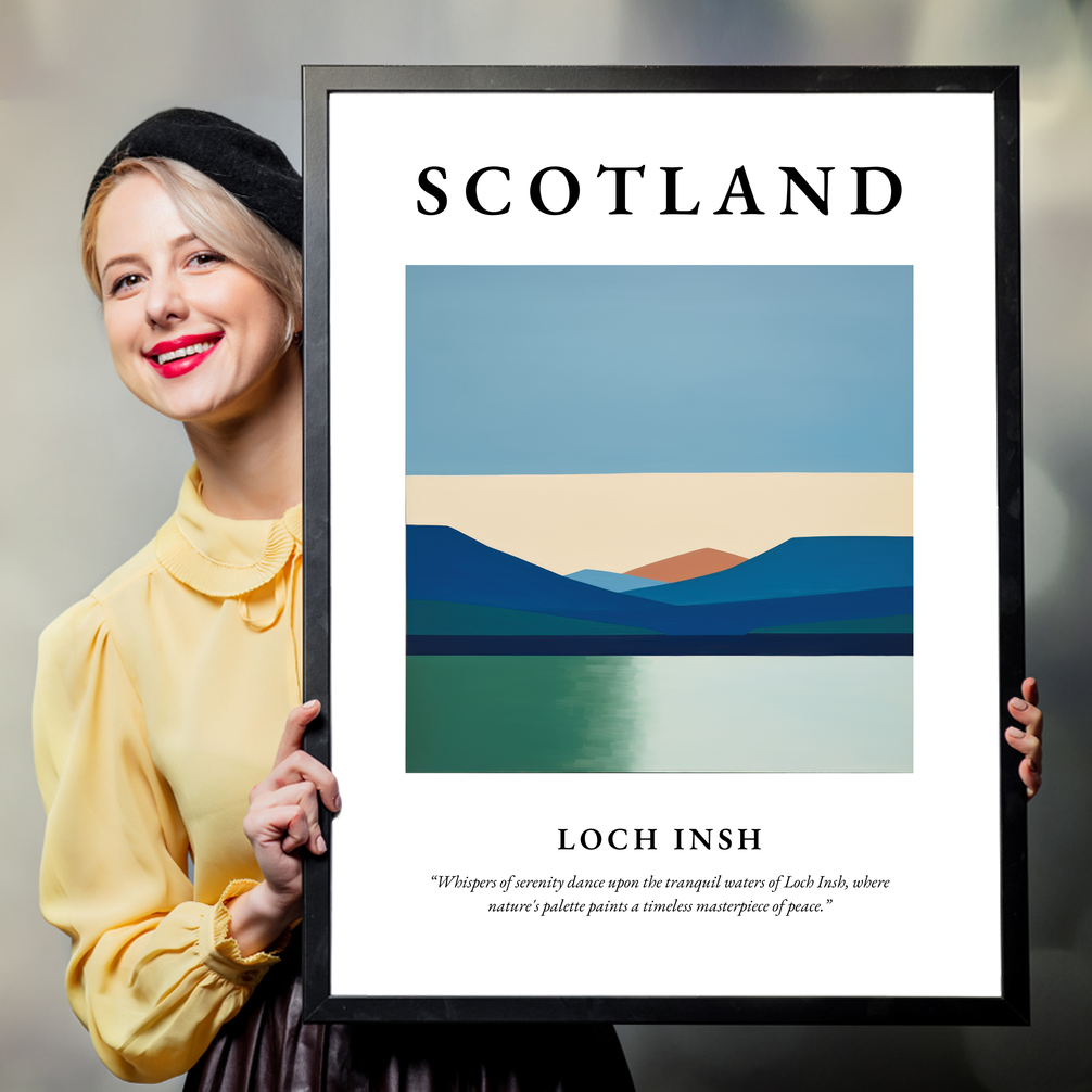 Person holding a poster of Loch Insh