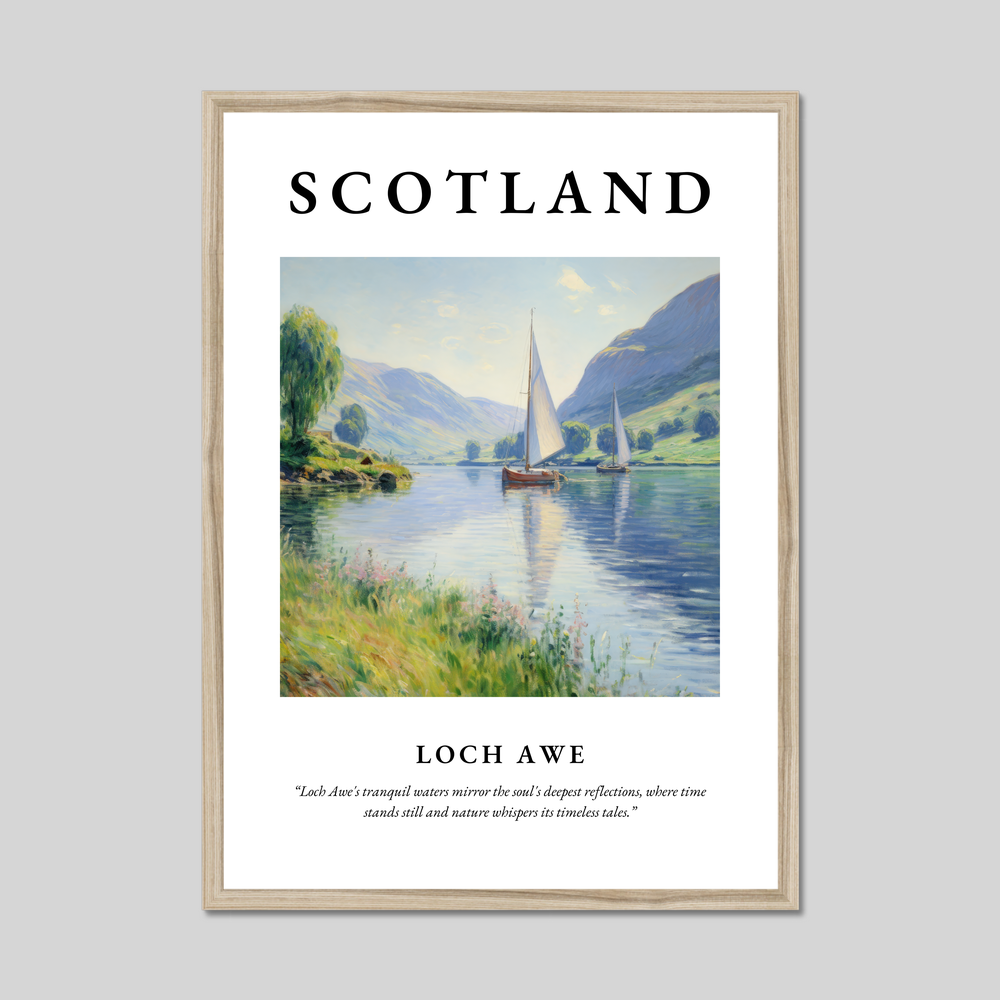 Poster in a natural frame with the word Scotland