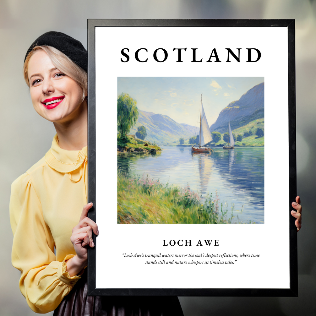 Person holding a poster of Loch Awe