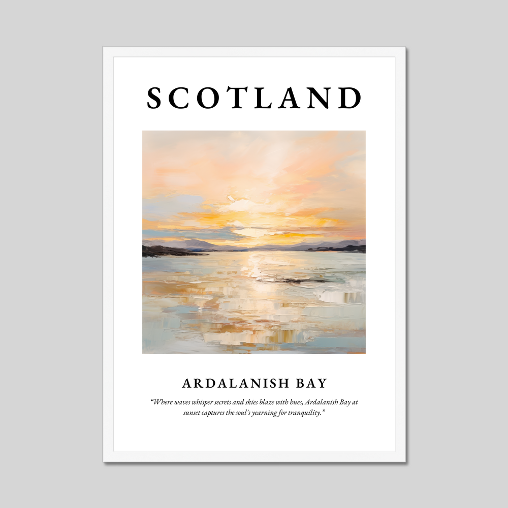 Poster in a white frame with the word Scotland