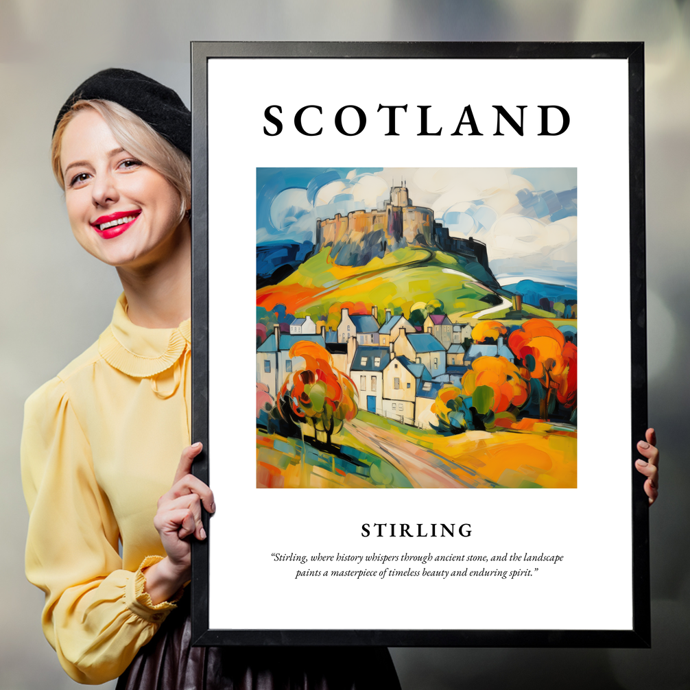 Person holding a poster of Stirling