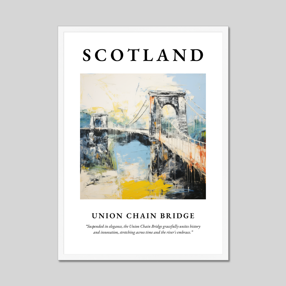 Poster in a white frame with the word Scotland