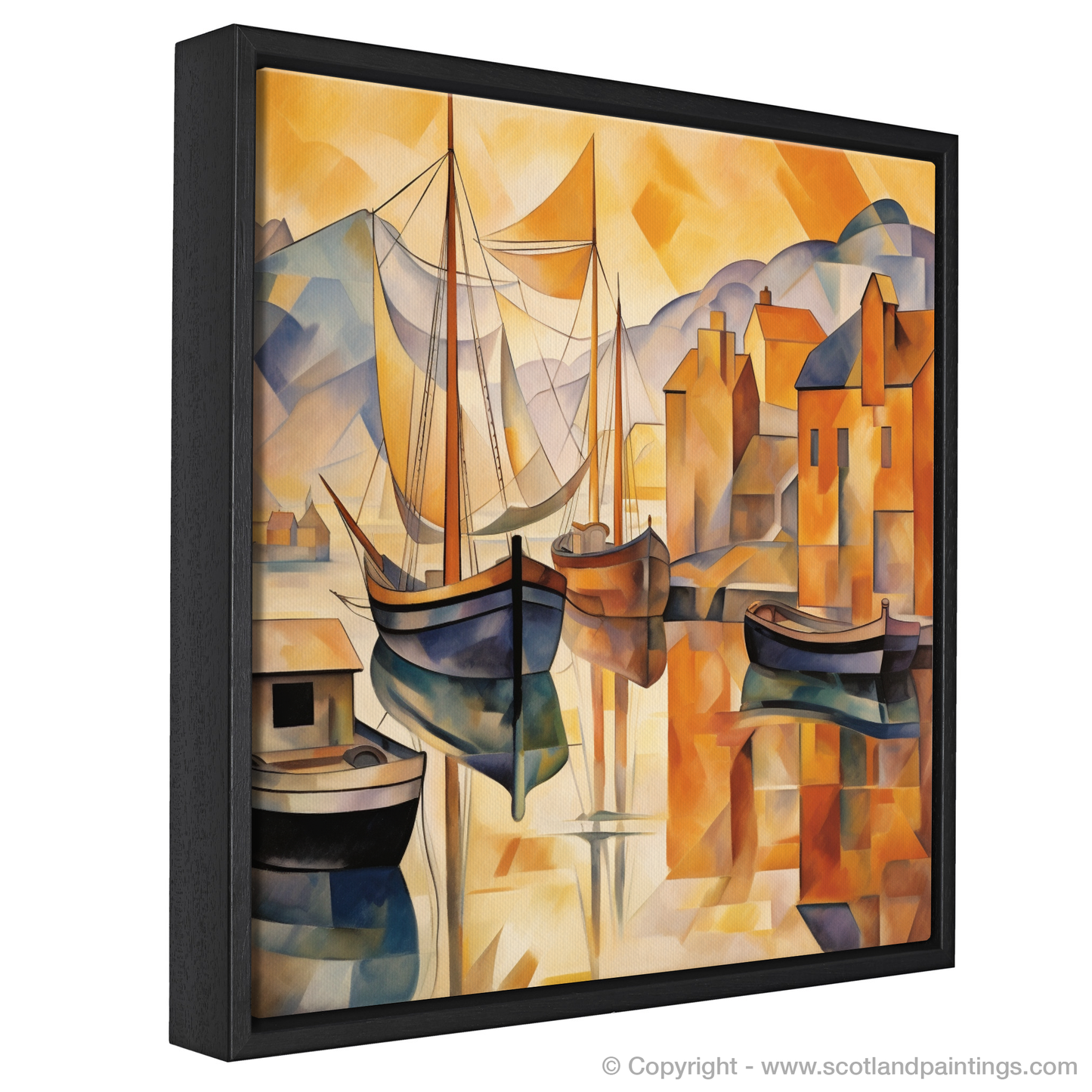 Golden Hour Geometrics: A Cubist Vision of Ullapool Harbour