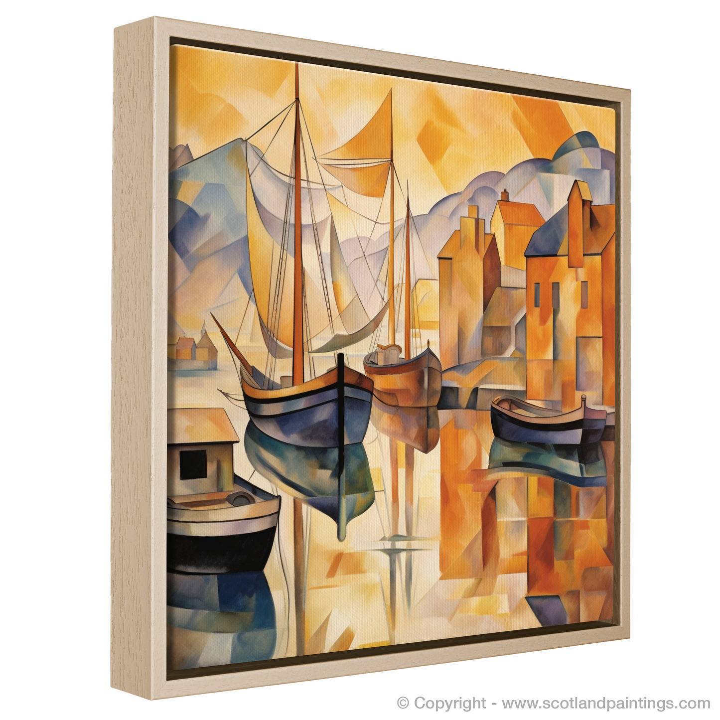 Golden Hour Geometrics: A Cubist Vision of Ullapool Harbour