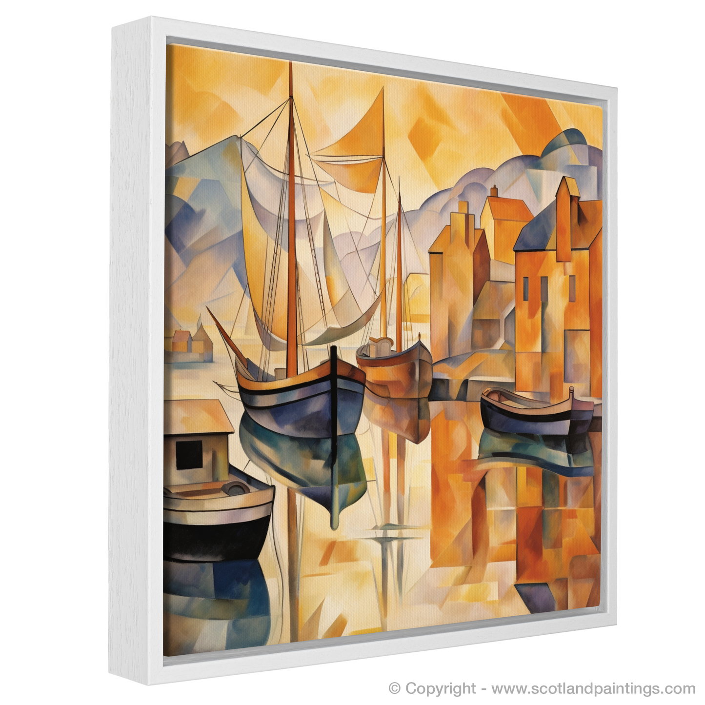 Golden Hour Geometrics: A Cubist Vision of Ullapool Harbour