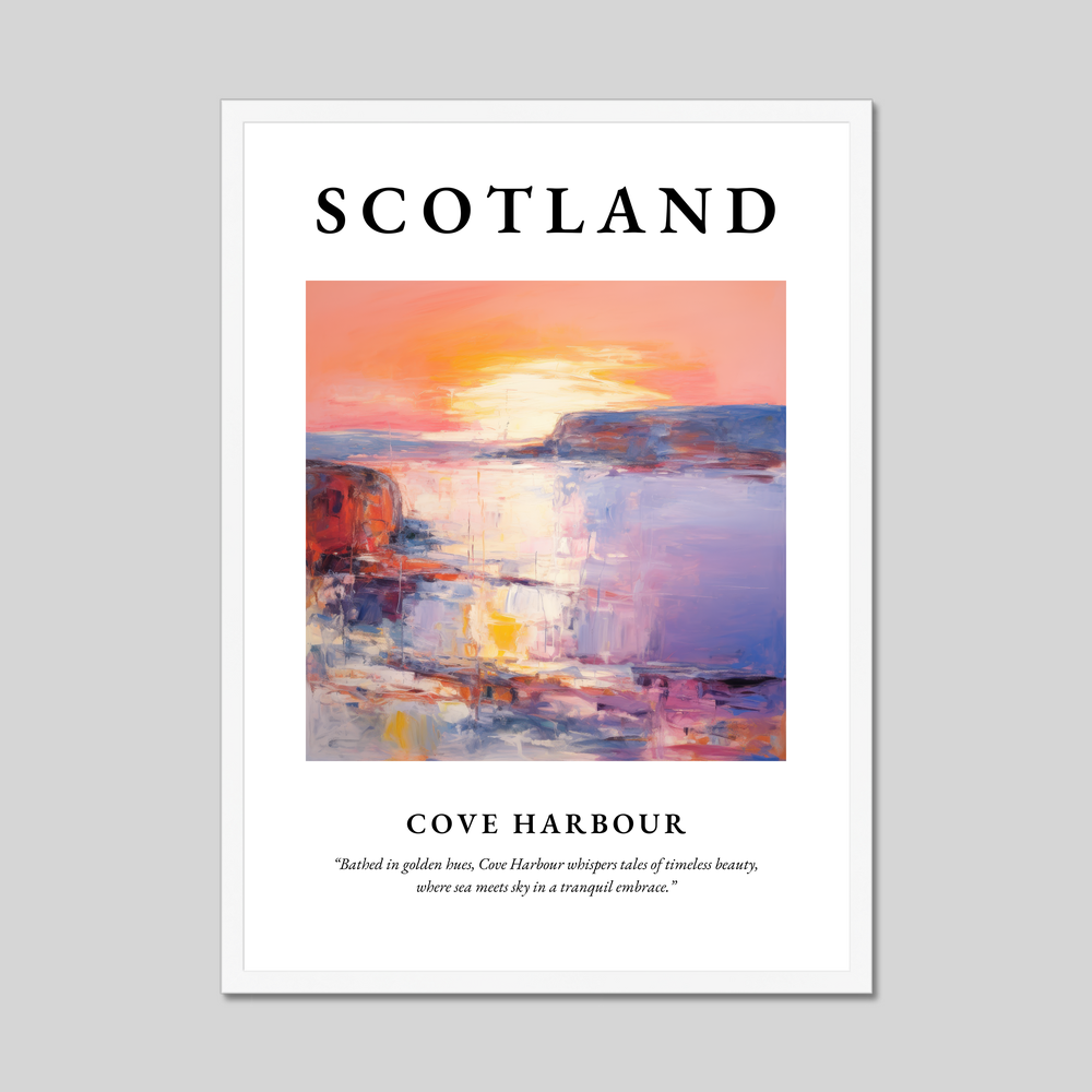 Poster in a white frame with the word Scotland