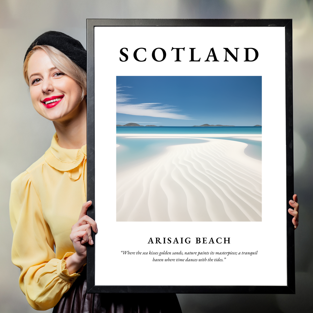 Person holding a poster of Arisaig Beach