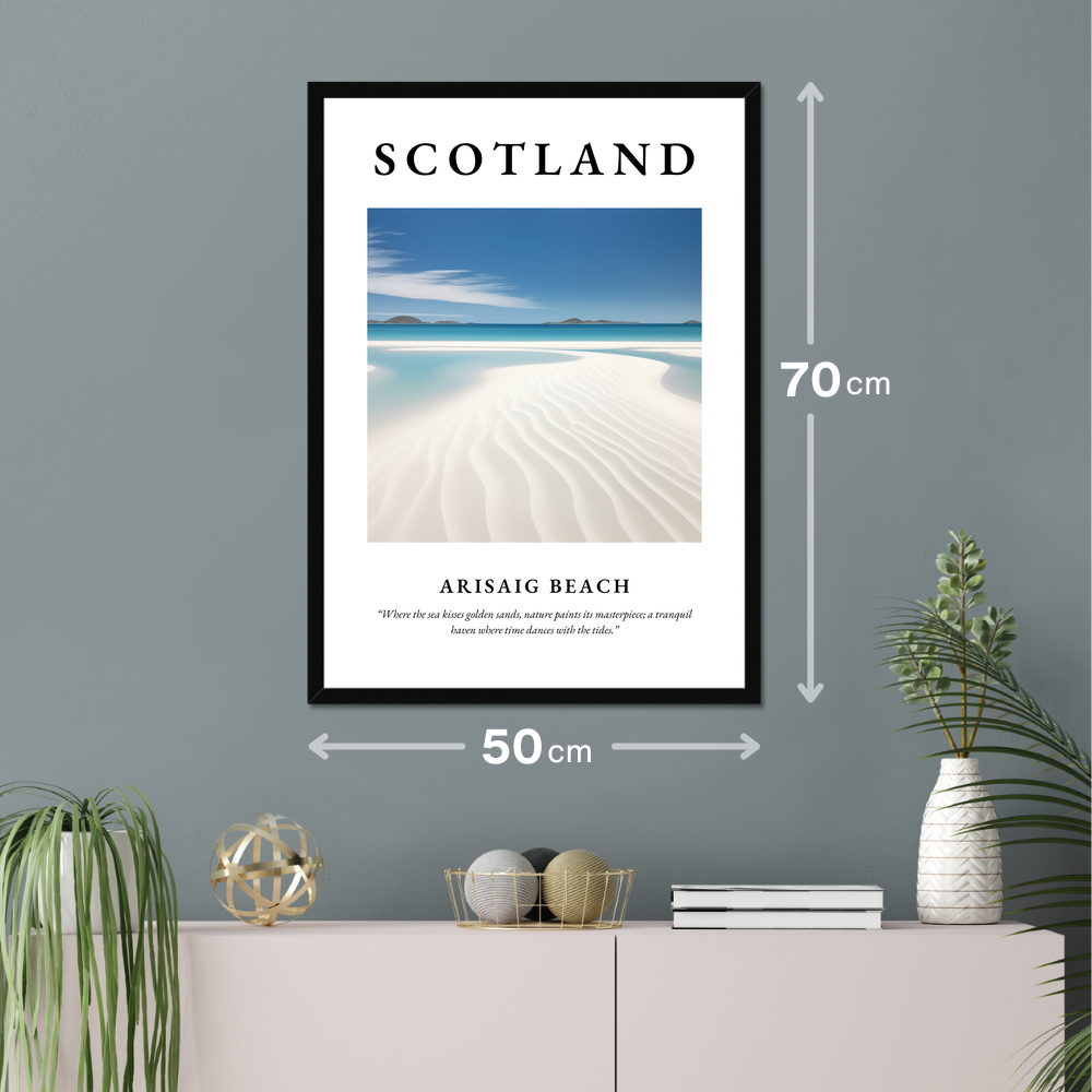 Poster of Arisaig Beach hanging on a wall