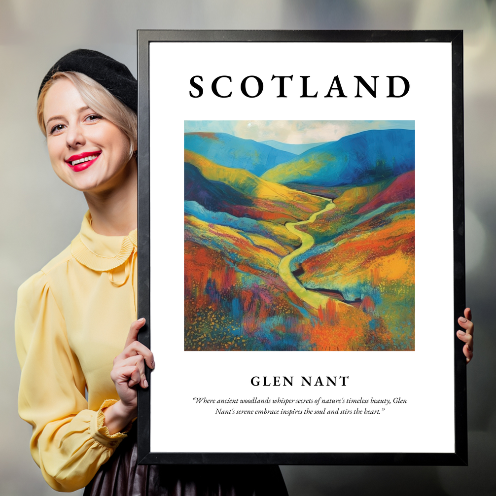 Person holding a poster of Glen Nant