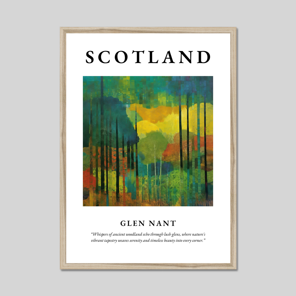 Poster in a natural frame with the word Scotland