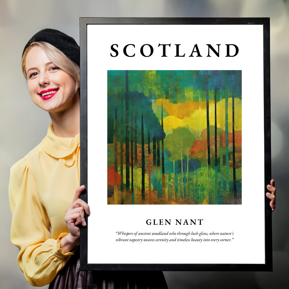 Person holding a poster of Glen Nant