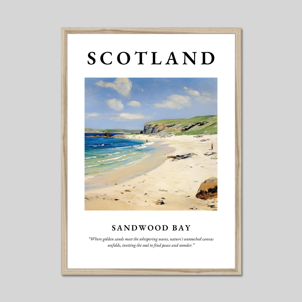 Poster in a natural frame with the word Scotland