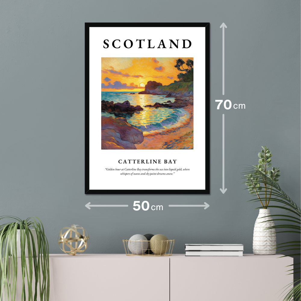 Poster of Catterline Bay hanging on a wall