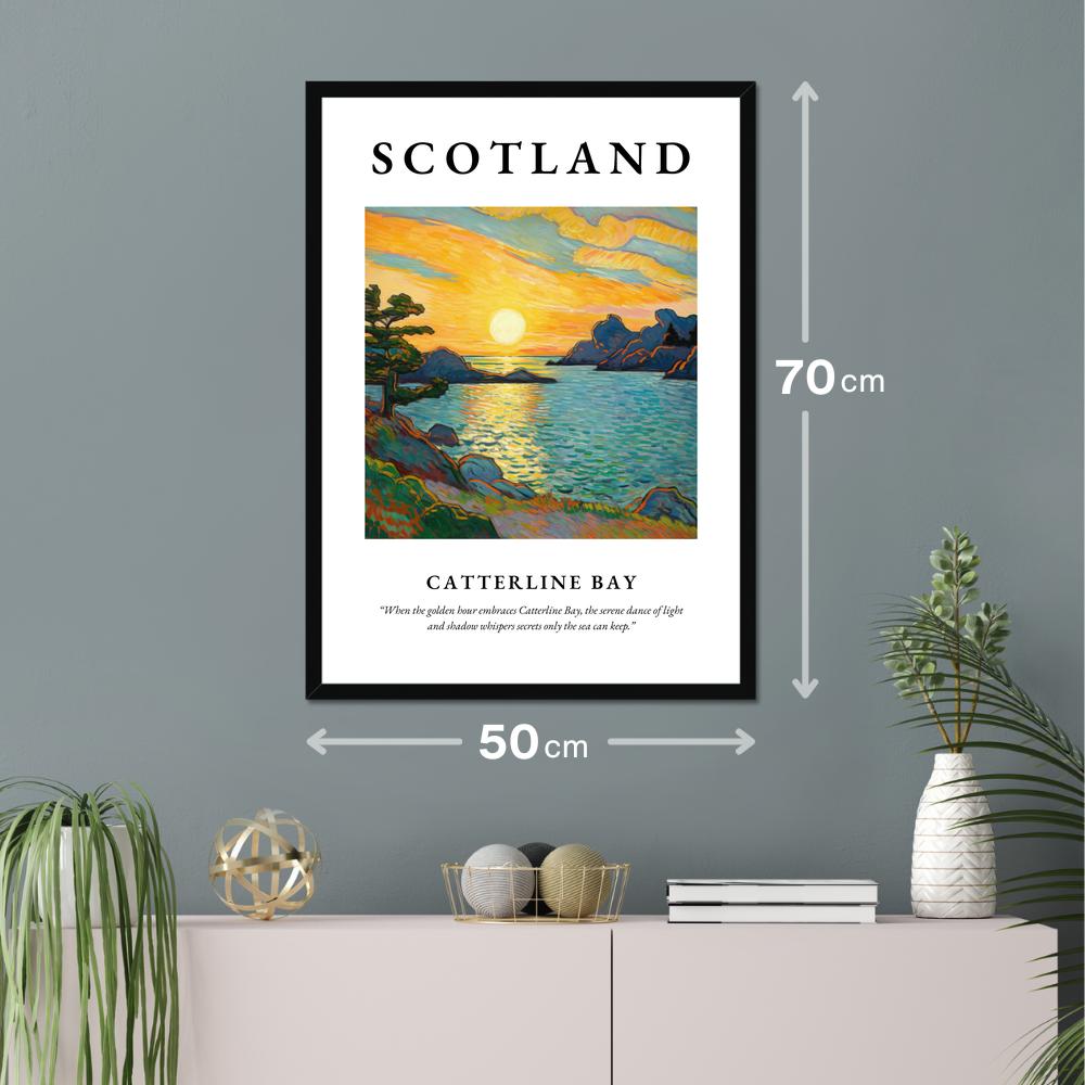 Poster of Catterline Bay hanging on a wall