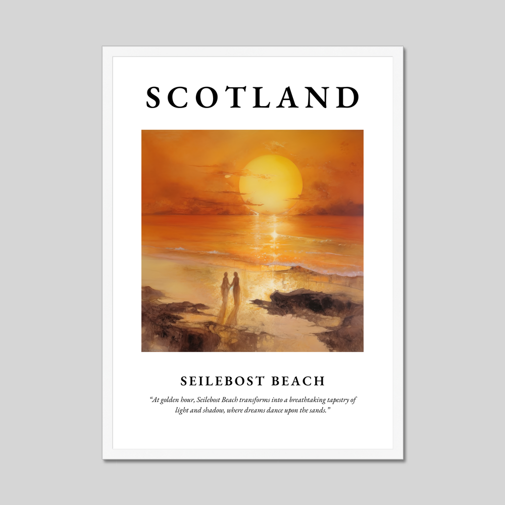 Poster in a white frame with the word Scotland