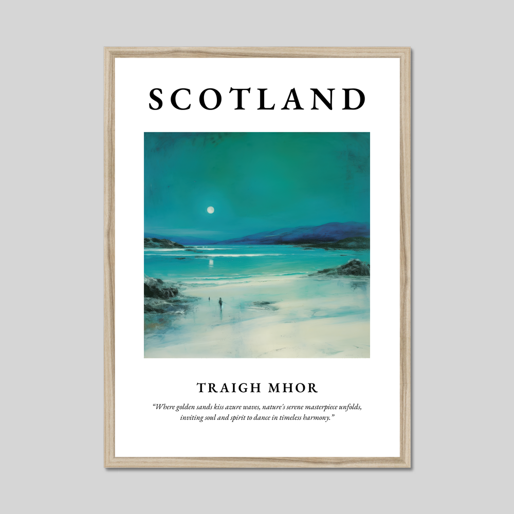 Poster in a natural frame with the word Scotland