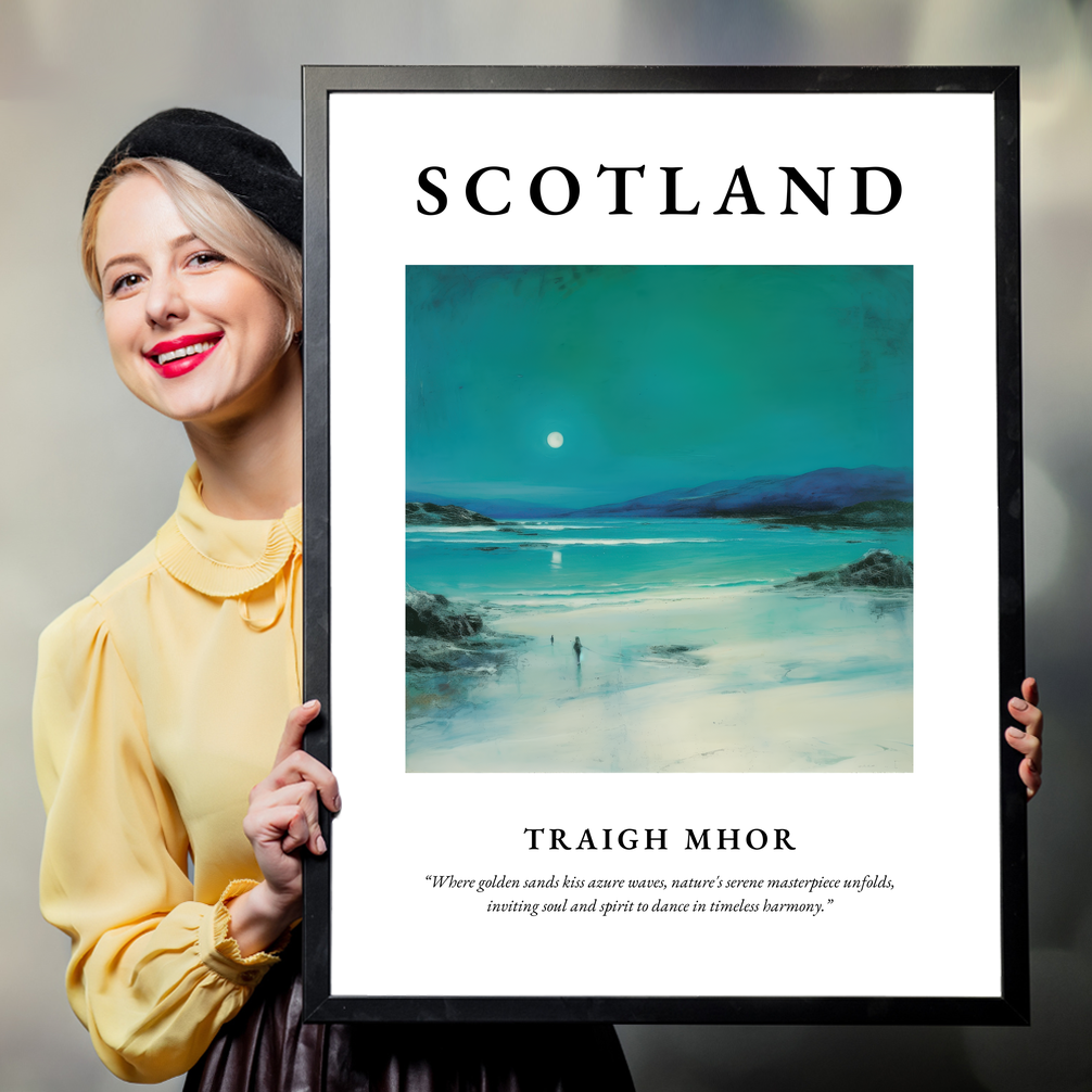 Person holding a poster of Traigh Mhor