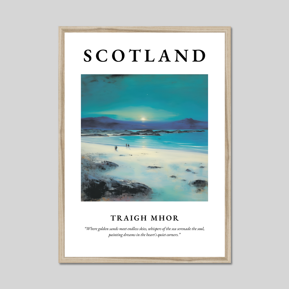 Poster in a natural frame with the word Scotland