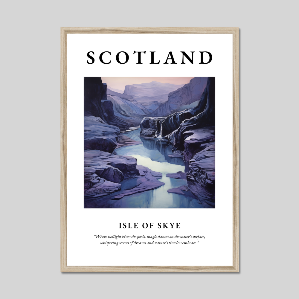 Poster in a natural frame with the word Scotland