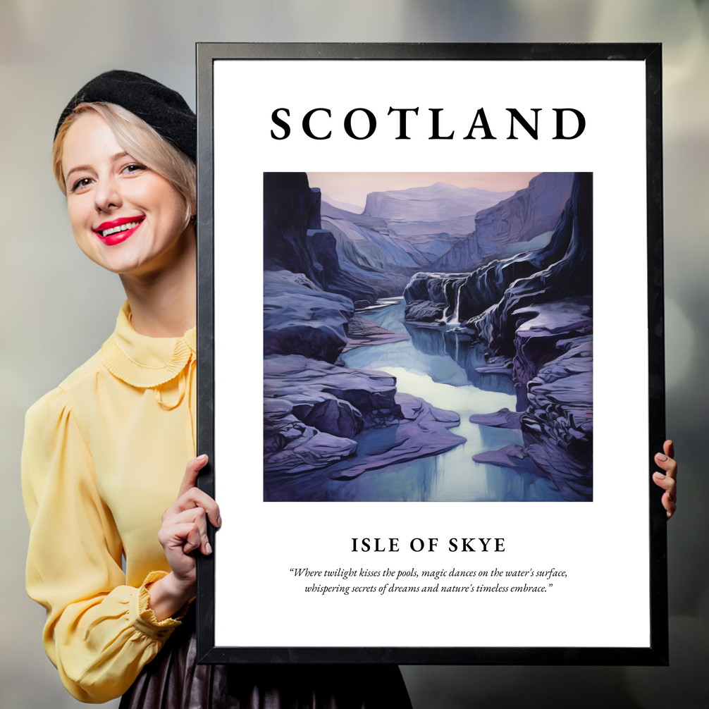 Person holding a poster of Isle of Skye